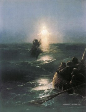 romantique romantisme Tableau Peinture - Po vodam Jésus Christ sur la mer Romantique Ivan Aivazovsky russe